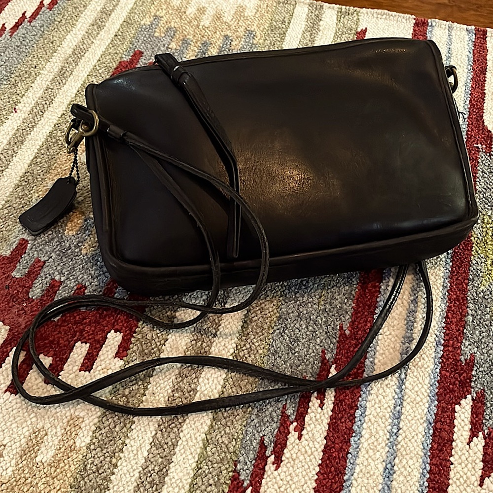 Vintage Coach Black Leather Purse